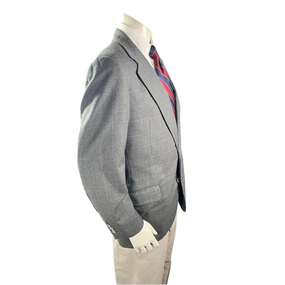 H. Freeman & Son Glen Plaid Black Gray Blazer Jacket Men 40R Wool Sport Coat - Picture 5 of 12